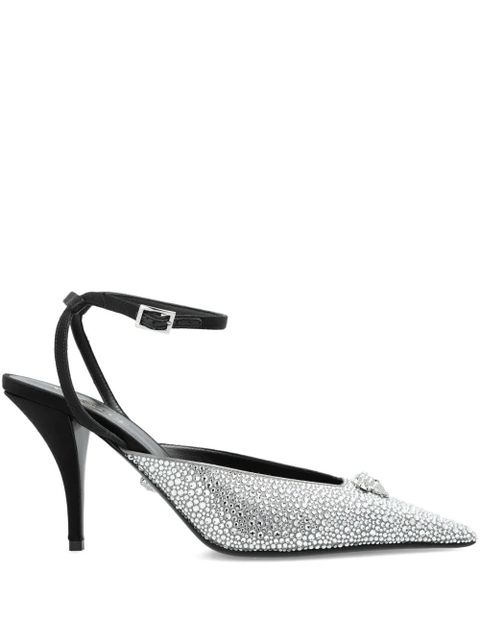 Versace 85mm Crystal La Medusa slingback pumps - Silver - zdjęcie produktu nr 1