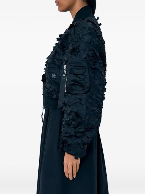 Cecilie Bahnsen x Alpha CB MA-1 floral-appliqué bomber jacket - Black - zdjęcie produktu nr 2