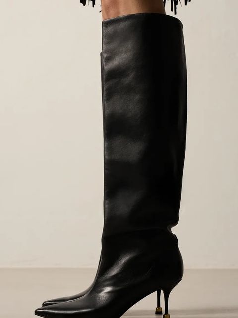 Vanda Novak kozaki skórzane Kaja Deep Black damskie kolor czarny na szpilce