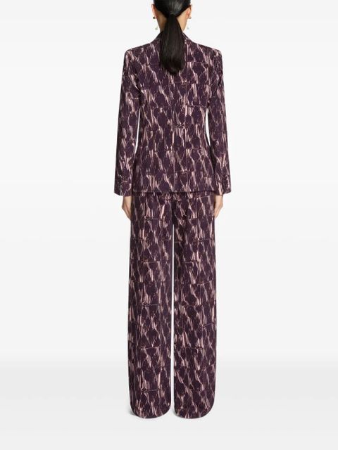 DRIES VAN NOTEN abstract-print double-breasted blazer - Purple