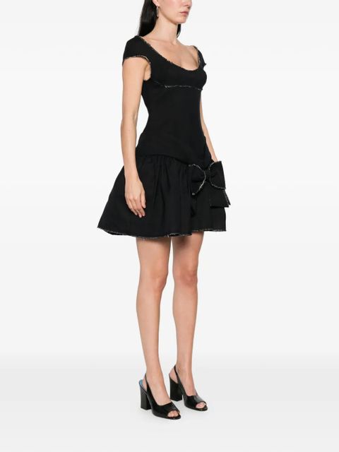 SHUSHU/TONG deep u-neckline bow dress - Black