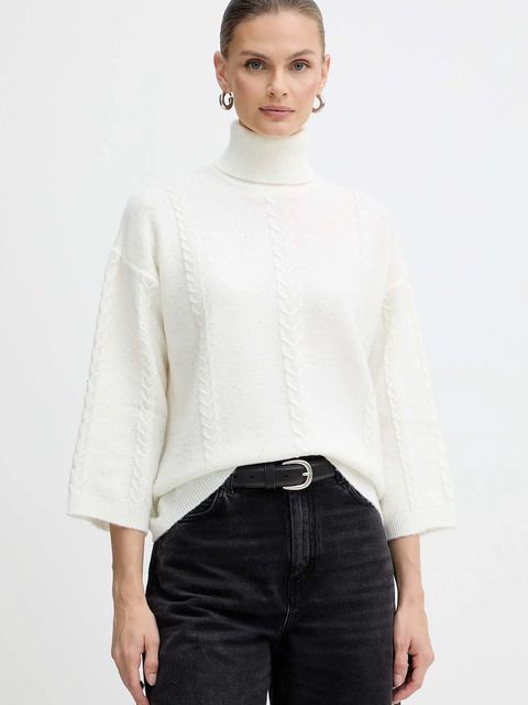 Marella sweter z dodatkiem wełny Emme by Marella damski kolor beżowy lekki 2525366032200 - zdjęcie produktu nr 1