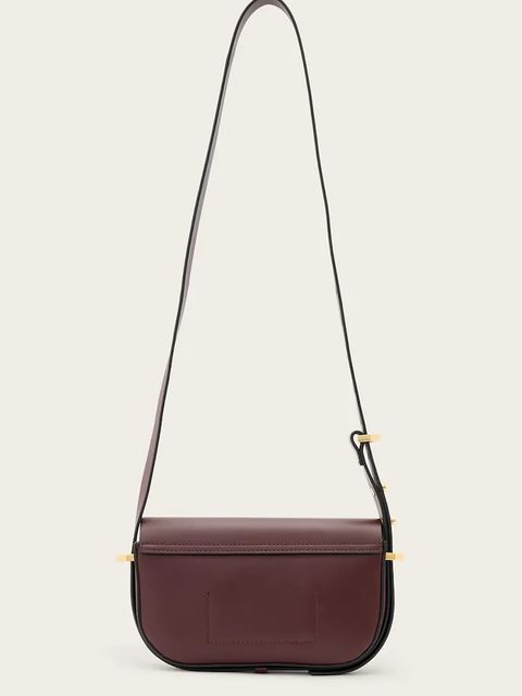 AllSaints torebka skórzana ETTA kolor bordowy W294XD - zdjęcie produktu nr 2