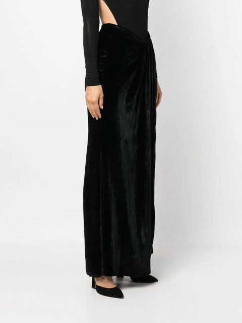 Blumarine slit-detail ankle-length skirt - Black