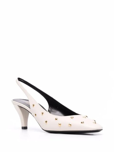 Saint Laurent Carole 60mm studded pumps - Neutrals