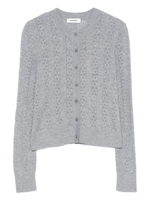 SANDRO buttoned knitted cardigan - Grey - zdjęcie produktu nr 1