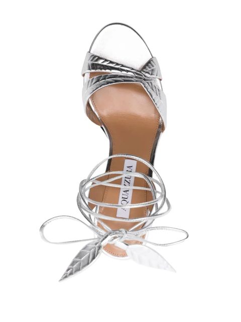 Aquazzura Leaf 105mm metallic sandals - Silver