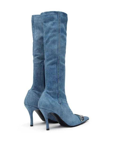 Diesel D-Venus Kb D 90mm denim knee-high boots - Blue