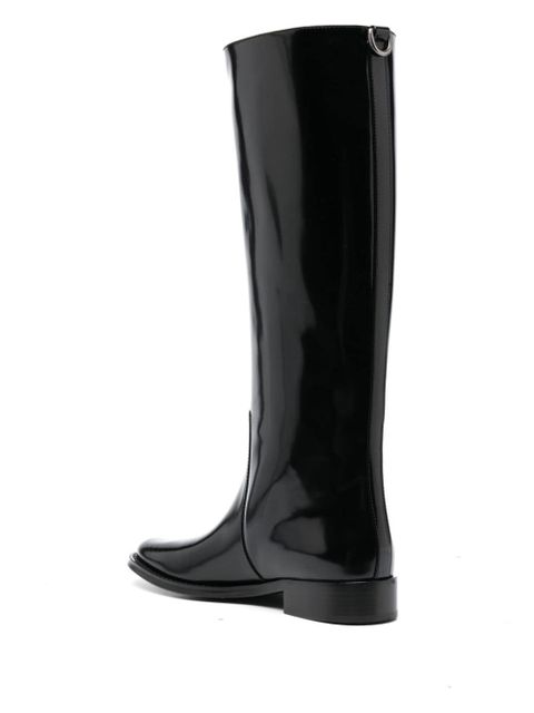 Saint Laurent Hunt 25mm leather boots - Black