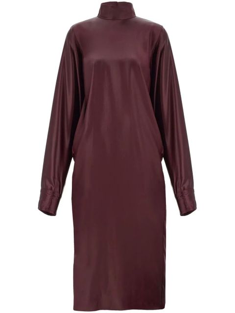 Ferragamo satin high-neck dress - Red - zdjęcie produktu nr 1