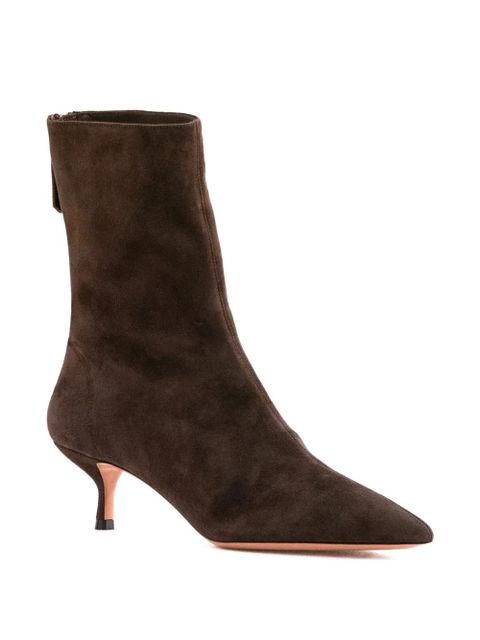 Aquazzura suede pointed-toe ankle boots - Brown - zdjęcie produktu nr 2
