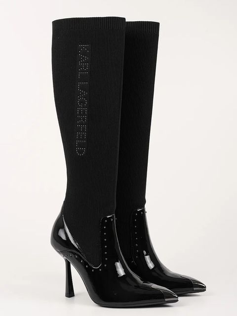 Karl Lagerfeld kozaki PANDARA damskie kolor czarny na szpilce lekko ocieplone KL31373 - zdjęcie produktu nr 2