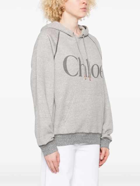 Chloé logo-print hoodie - Grey