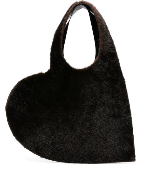 Coperni heart-shaped fur tote bag - Brown - zdjęcie produktu nr 1