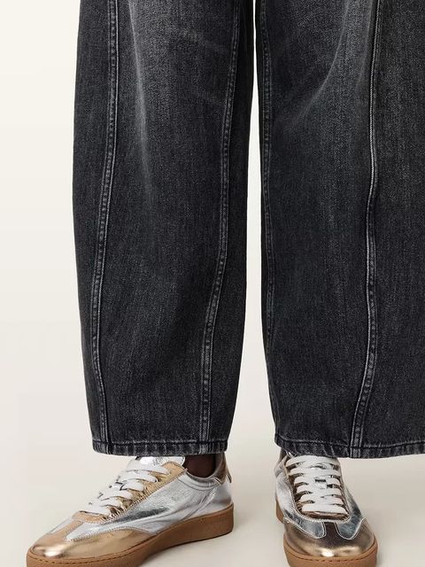 AllSaints sneakersy skórzane Thelma Metallic Sneaker damskie kolor srebrny W072FB