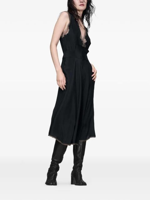 Maison Margiela lace-trim midi dress - Black