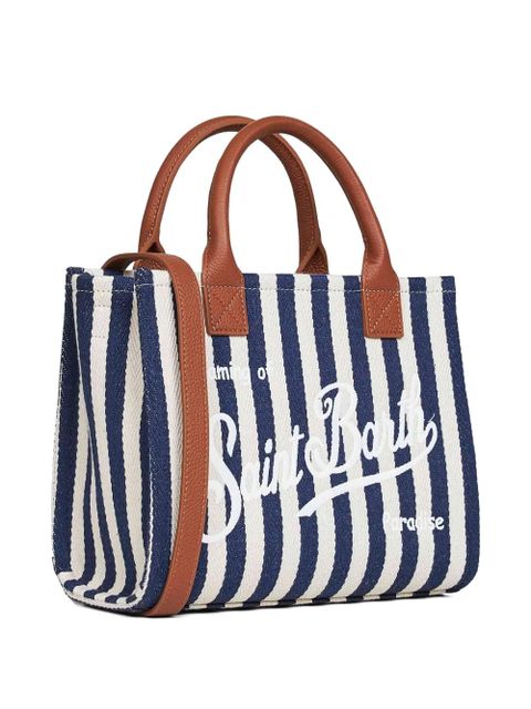 MC2 Saint Barth midi Vanity logo-embroidered tote bag - Blue