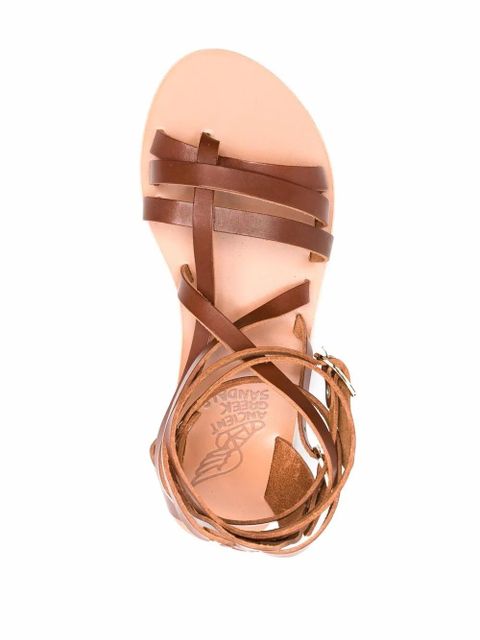 Ancient Greek Sandals Satira gladiator leather sandals - Brown