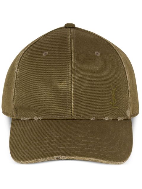 Saint Laurent Cassandre denim cap - Green