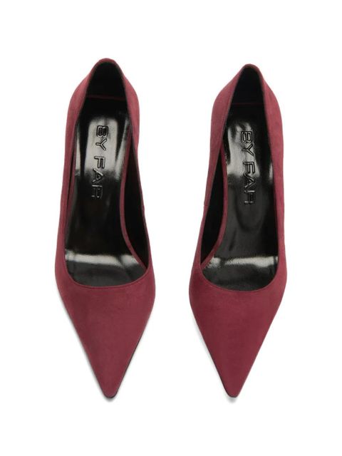 BY FAR Viva pointed sculpted heel pumps - Red