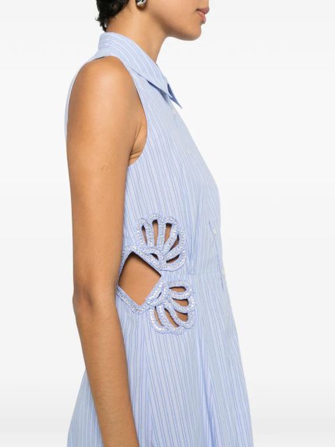 SANDRO cut-out striped dress - Blue