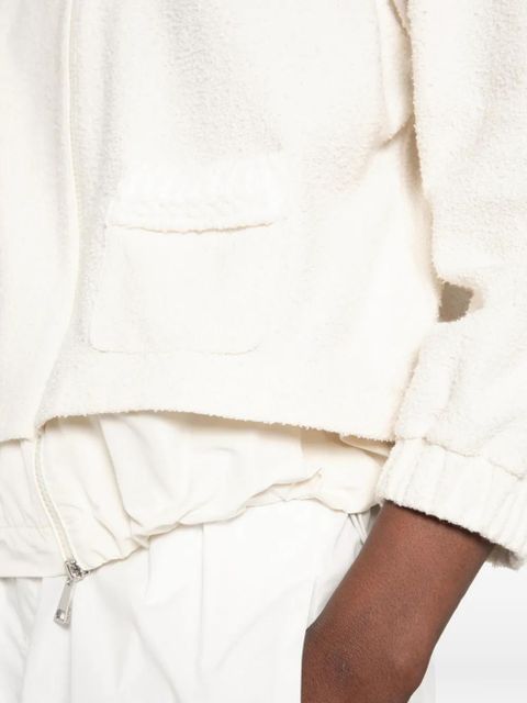 Moncler bouclé zip-up sweater - Neutrals