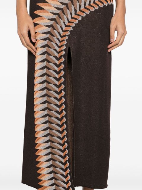 Rabanne graphic print maxi dress - Brown