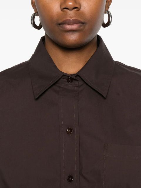 The Frankie Shop button-down chest-pocket shirt - Brown