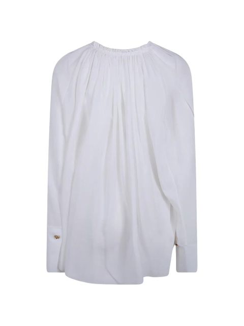 Balmain gathered-neck blouse - White - zdjęcie produktu nr 2