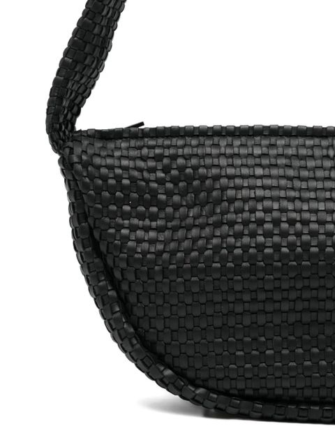 St. Agni Lattice Weave Crescent shoulder bag - Black