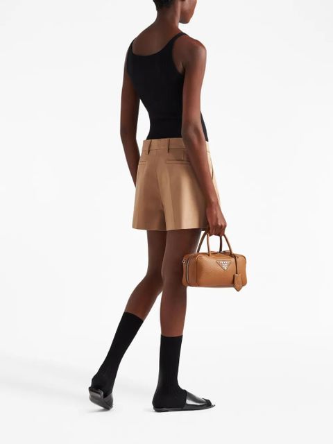 Prada logo-print silk tank top - Black