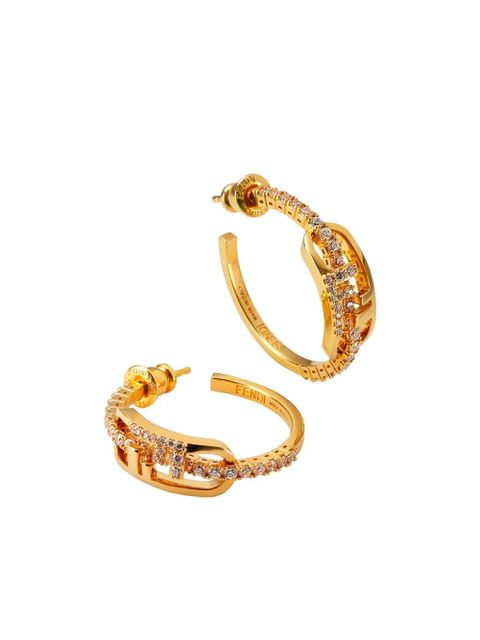 FENDI crystal-embellished earrings - Gold - zdjęcie produktu nr 2