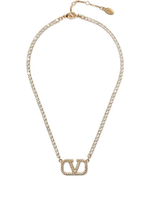 Valentino Garavani VLogo Signature crystal necklace - Gold - zdjęcie produktu nr 1