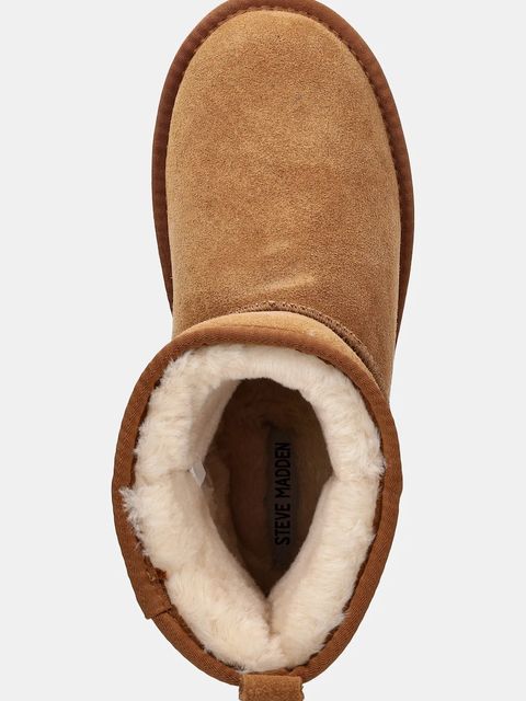 Steve Madden śniegowce zamszowe Tessah damskie kolor brązowy na platformie ocieplone 11003483