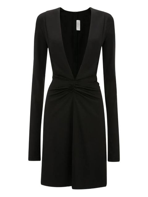 Victoria Beckham long-sleeve V-neck mini dress - Black - zdjęcie produktu nr 1