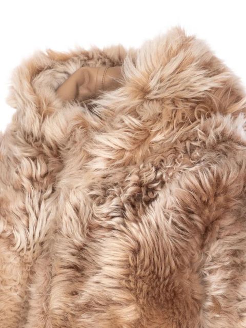 Yves Salomon hooded lamb fur jacket - Neutrals