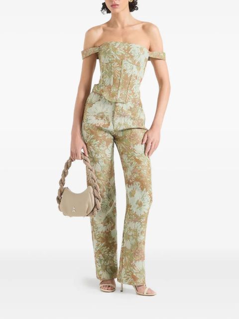 Manière De Voir Florence jacquard high-rise straight-leg jeans - Green - zdjęcie produktu nr 2