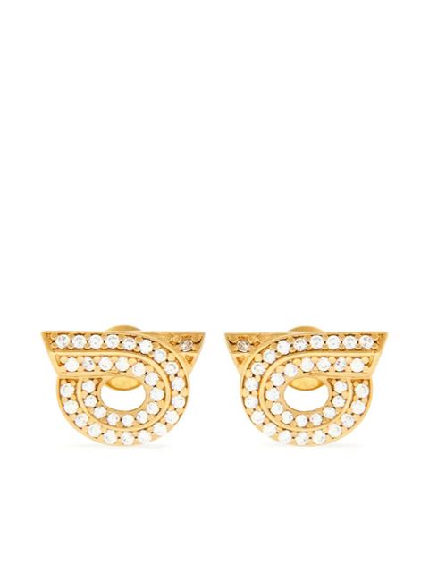 Ferragamo Gancini rhinestone-embellished earrings - Gold - zdjęcie produktu nr 1