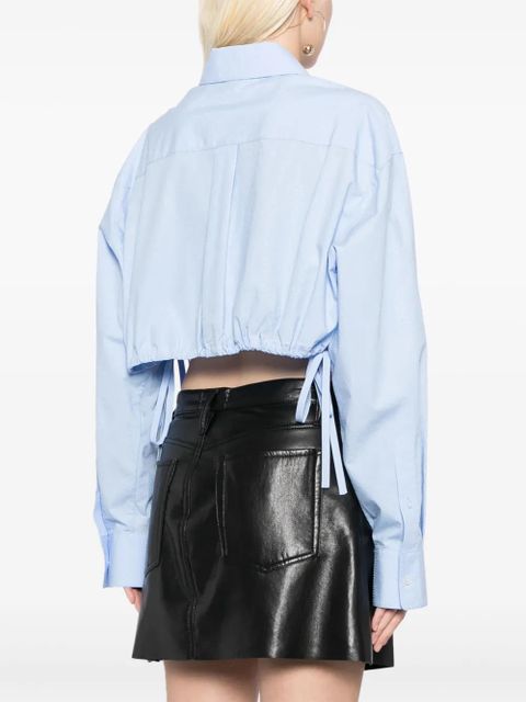 Alexander Wang rhinestone-embellished cropped shirt - Blue