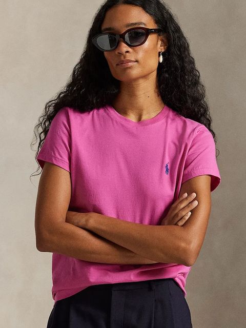 Polo Ralph Lauren t-shirt bawełniany damski kolor różowy 211B14605 - zdjęcie produktu nr 1