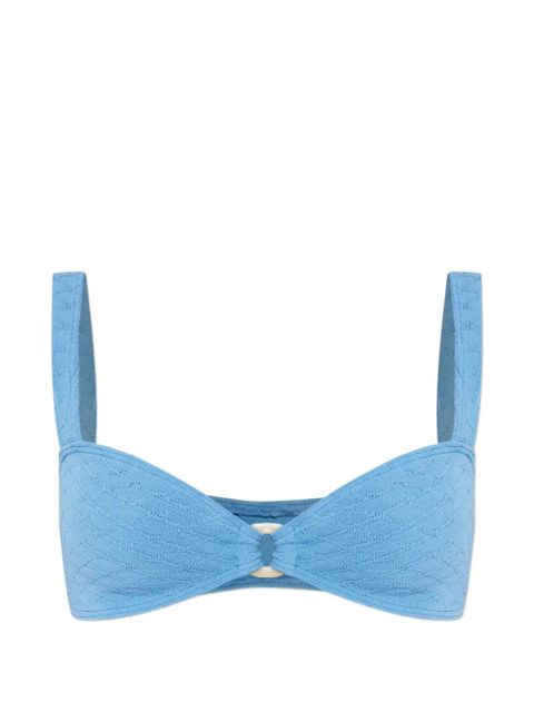 Bond-eye ring textured swimsuit - Blue - zdjęcie produktu nr 1