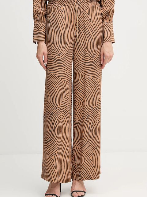 Marc Aurel spodnie damskie kolor brązowy szerokie high waist 1853-1002-24812 - zdjęcie produktu nr 1