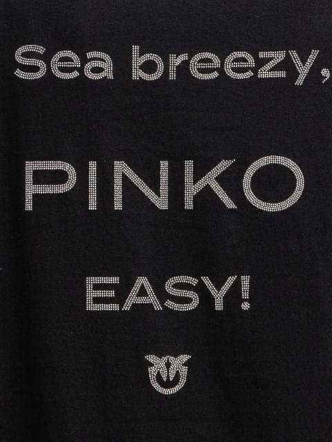 Pinko t-shirt bawełniany damski kolor czarny 105526 A2RM