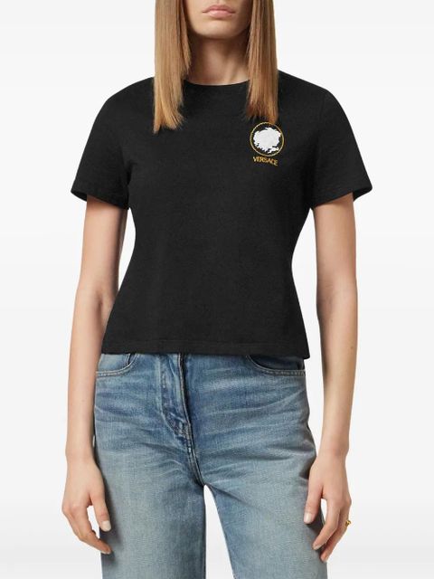 Versace Cameo logo-embroidered T-shirt - Black