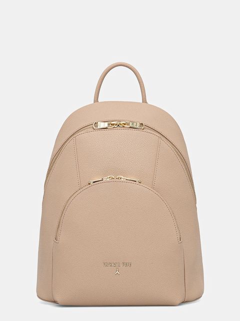 Patrizia Pepe plecak skórzany damski kolor beżowy mały gładki 8B0325 L001 - zdjęcie produktu nr 1