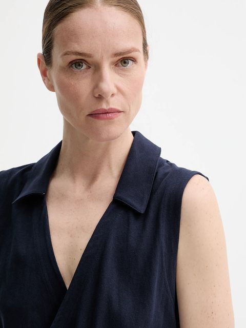 G-Star kombinezon bawełniany kolor granatowy bawełniany z kołnierzykiemm D26093-C336