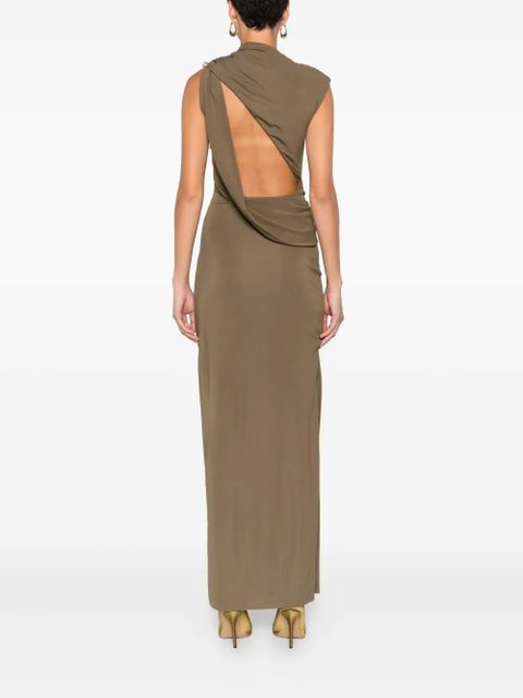 Cult Gaia Izola draped button maxi dress - Green
