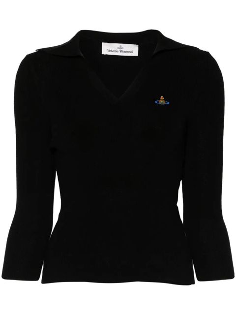 Vivienne Westwood Orb-embroidered polo jumper - Black - zdjęcie produktu nr 1