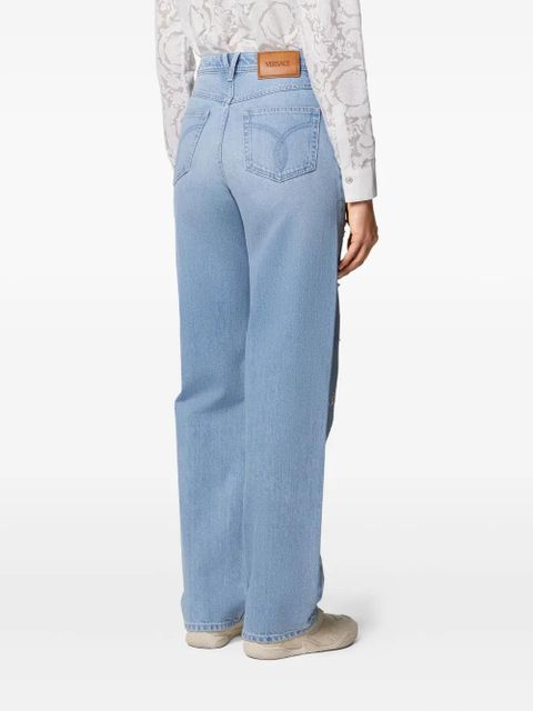Versace embellished high-waist jeans - Blue