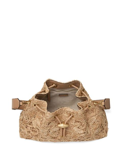 Jimmy Choo floral Bon Bon bucket bag - Neutrals